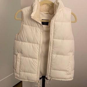 White puffer vest